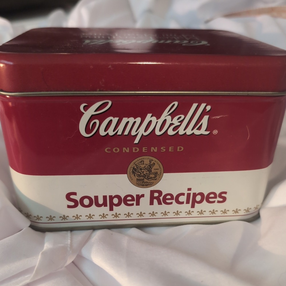 Campbell's Soup Metal Recipe Tin Box Empty - Souper Recipes Vintage Campbells